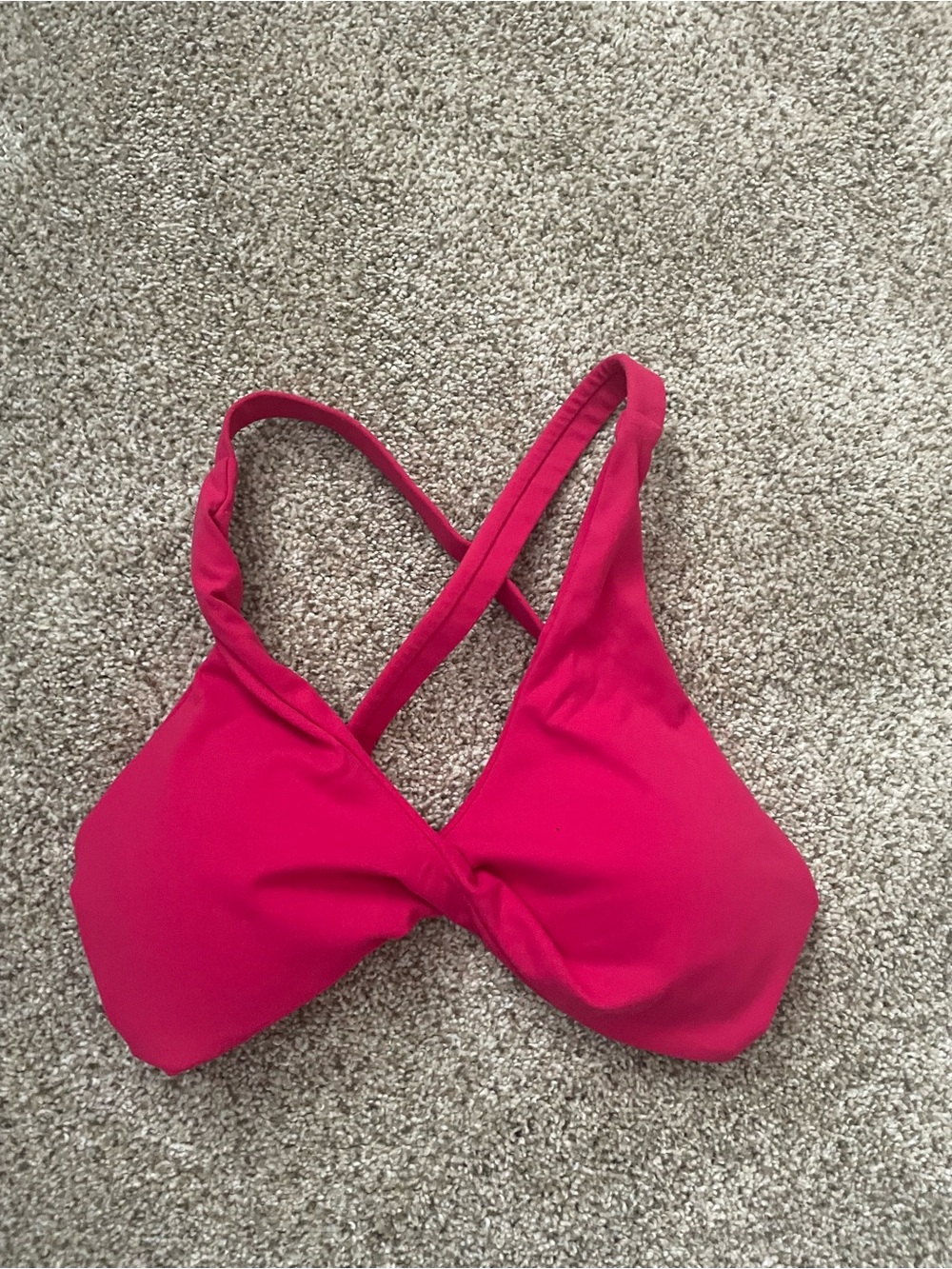 SHEIN Hot Pink Cross-Back Sports Bra